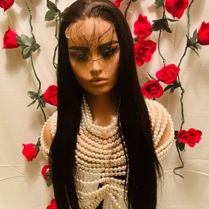 Straight 5x5 Hd closure wig 28 inches size cap is a medium density:180